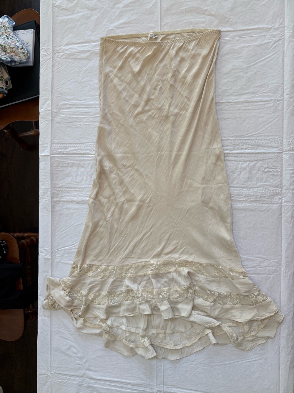 Free People Intimately Satin Lace-Trim Maxi Skirt - Picture 2 of 5